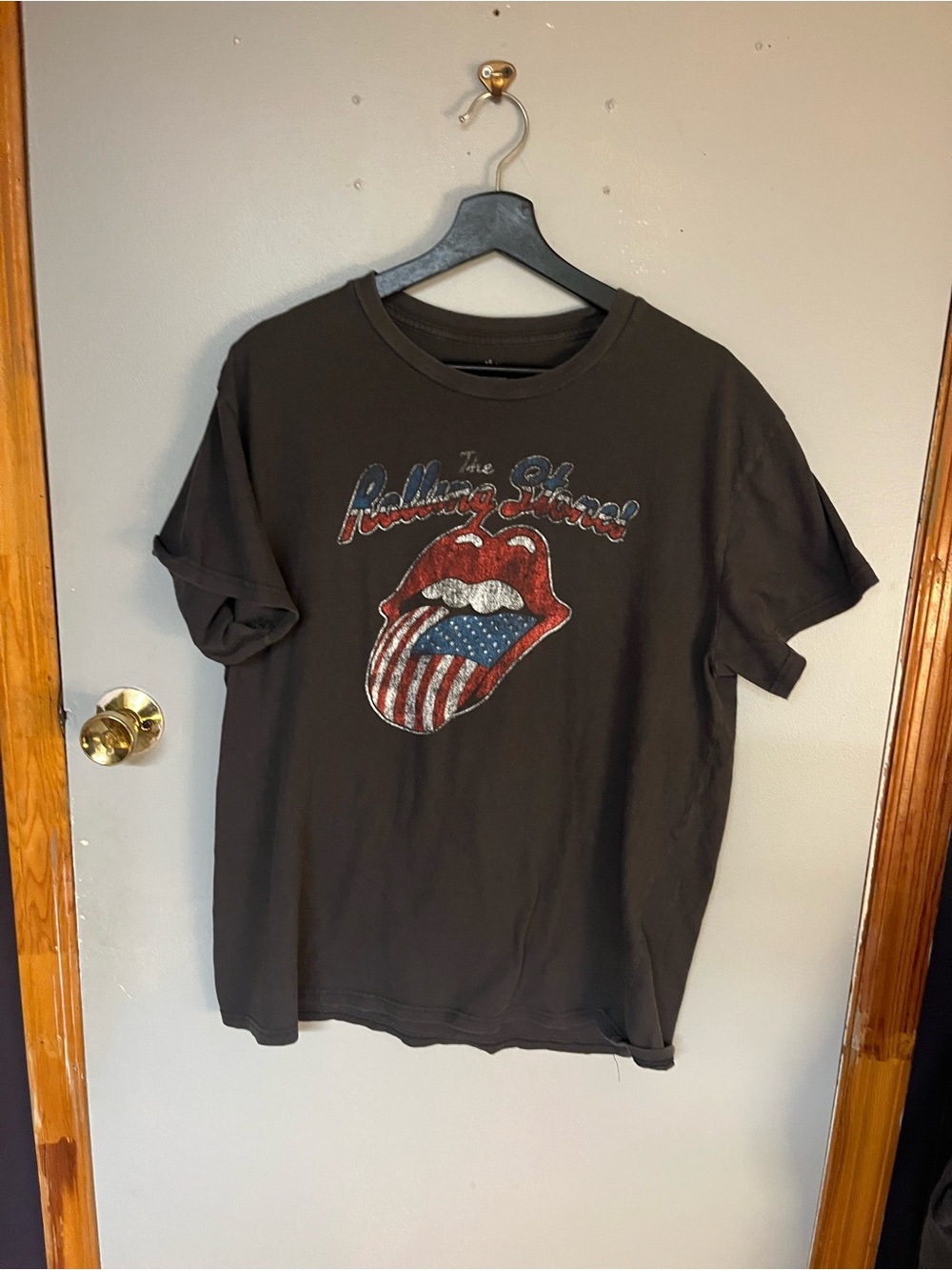 The Rolling Stones American Flag Tongue Graphic Tee - Black